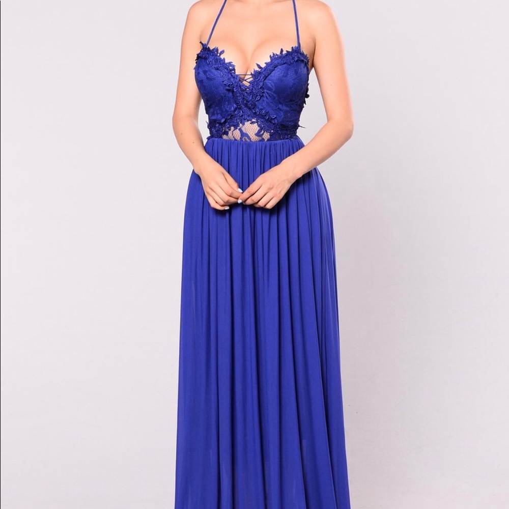 Fashion Nova Hello Darling Long Dress Blue